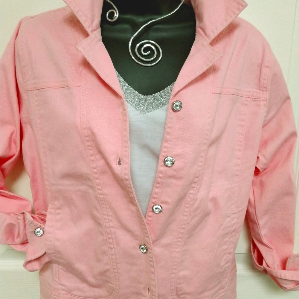 Pink denim jacket
